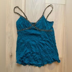 Teal Camisole with Black Trim